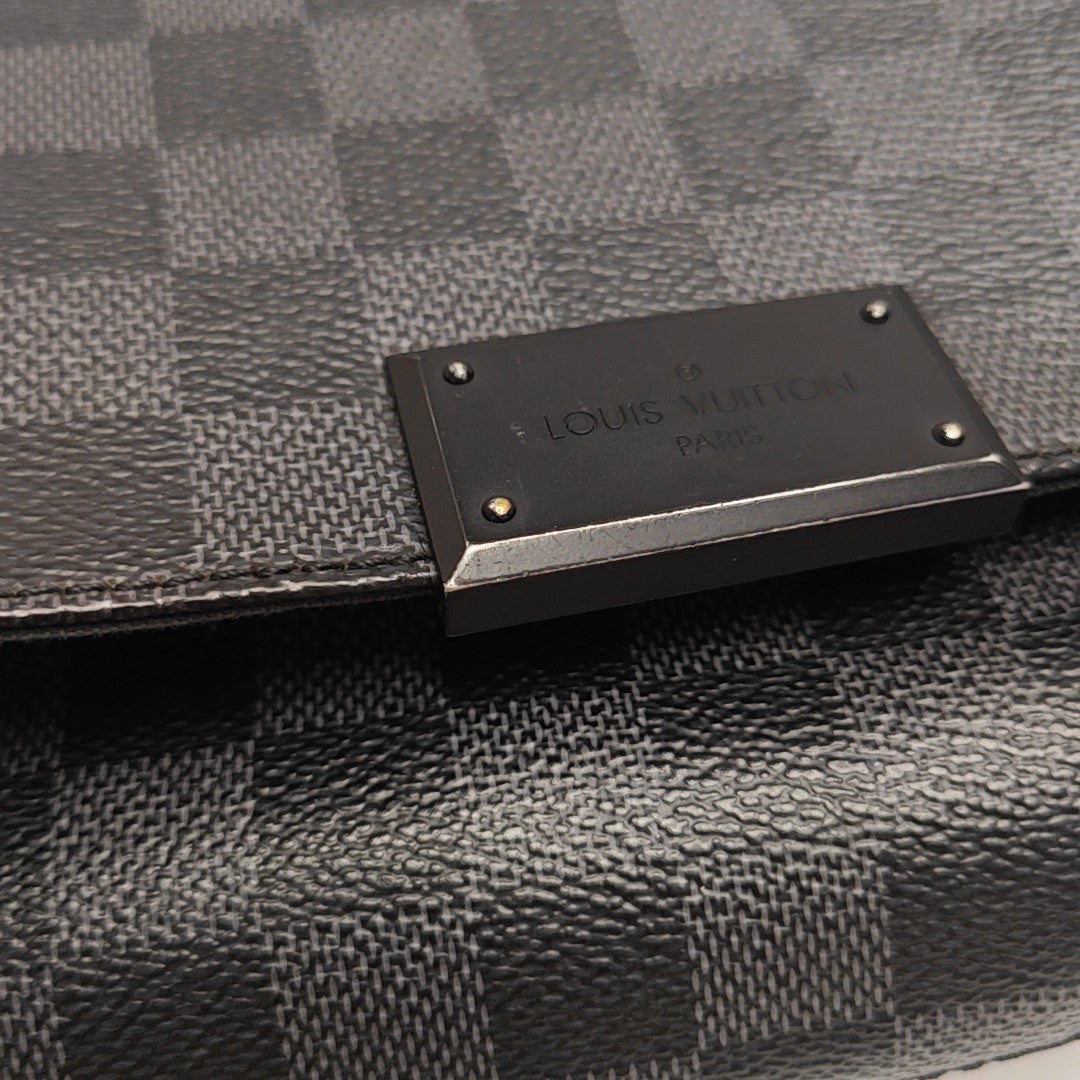 DISTRICT PM Damier Graphite Coated Canvas Gray