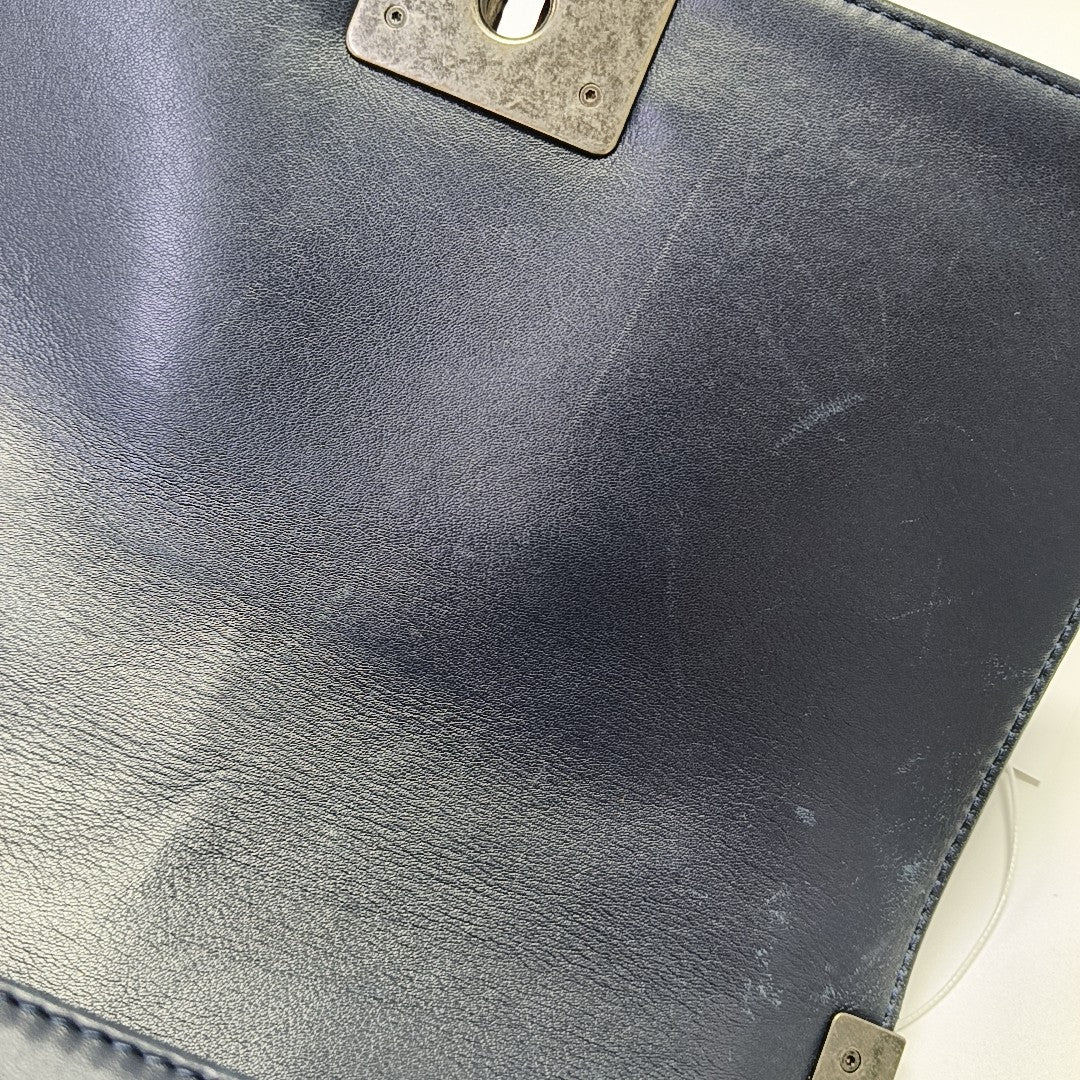 BOY CHANEL Medium Quilted Calfskin Blue