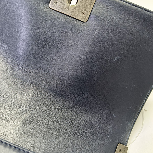 BOY CHANEL Medium Quilted Calfskin Blue