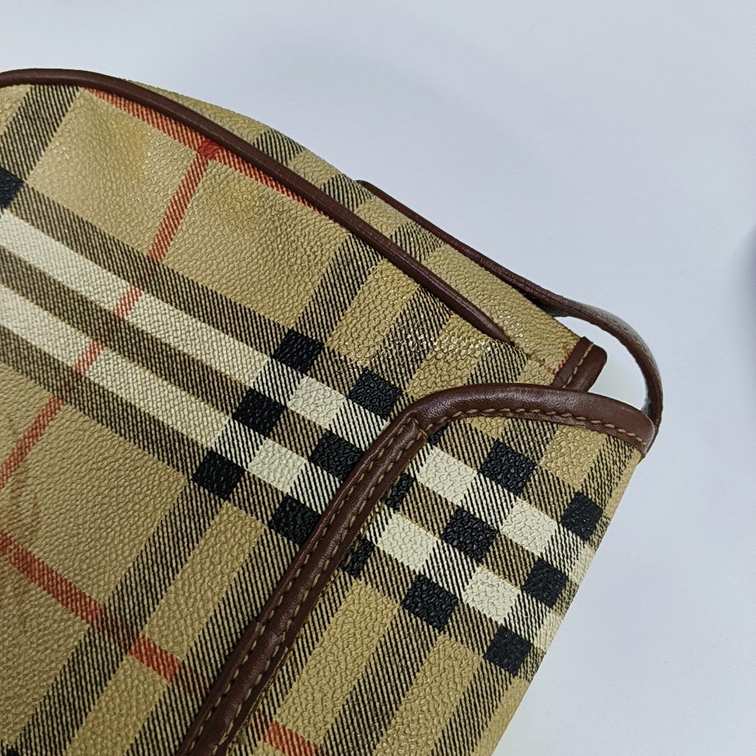 Coated Canvas Shoulder Bag Beige