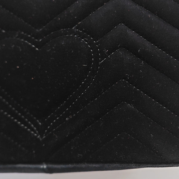 GG Marmont Medium Quilted Velvet Black