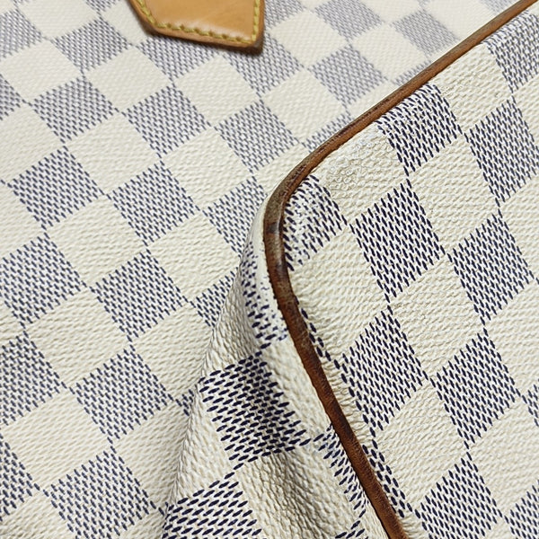 SALEYA PM Damier Azur Coated Canvas White
