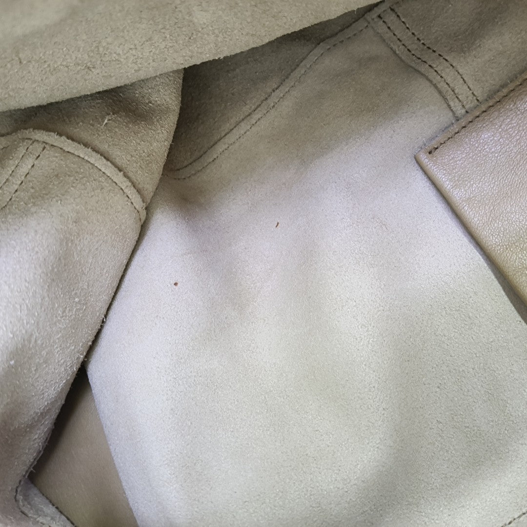 Leather Shoulder Bag Beige