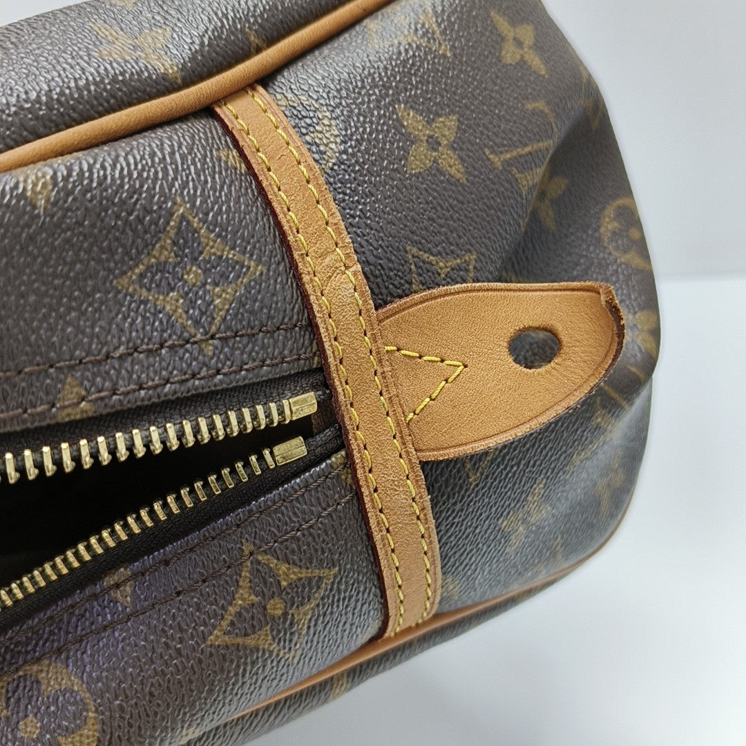 MONTORGUEI PM Monogram Coated Canvas Brown