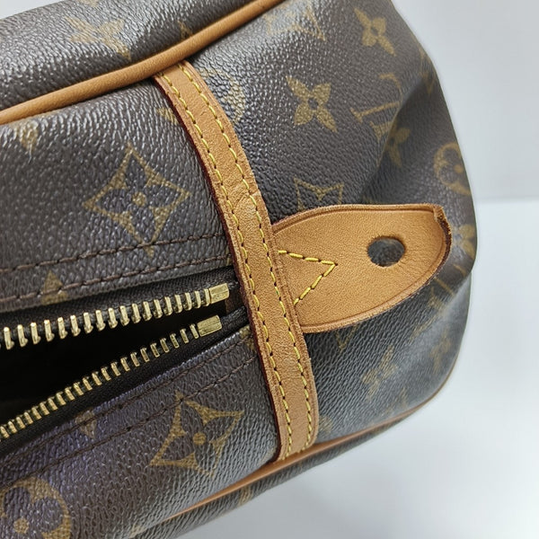 MONTORGUEI PM Monogram Coated Canvas Brown