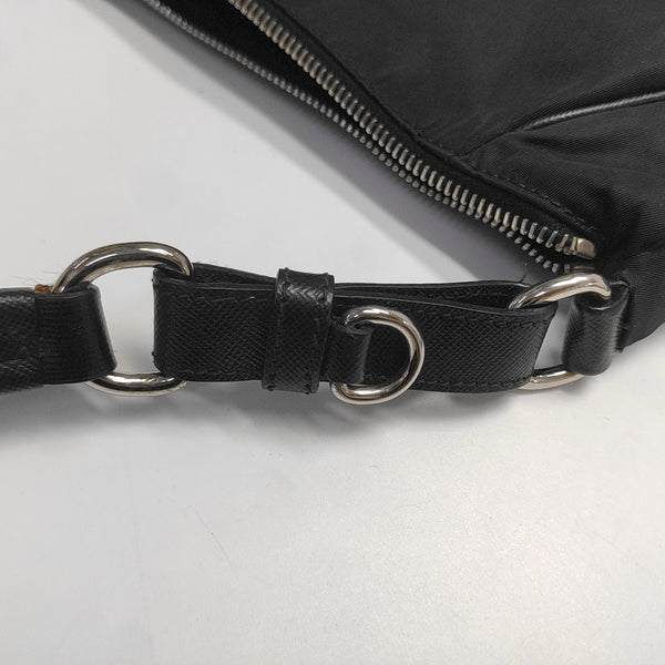 Nylon Top Handle Bag Black