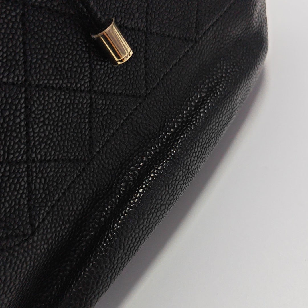 Quilted Grained Calfskin Black