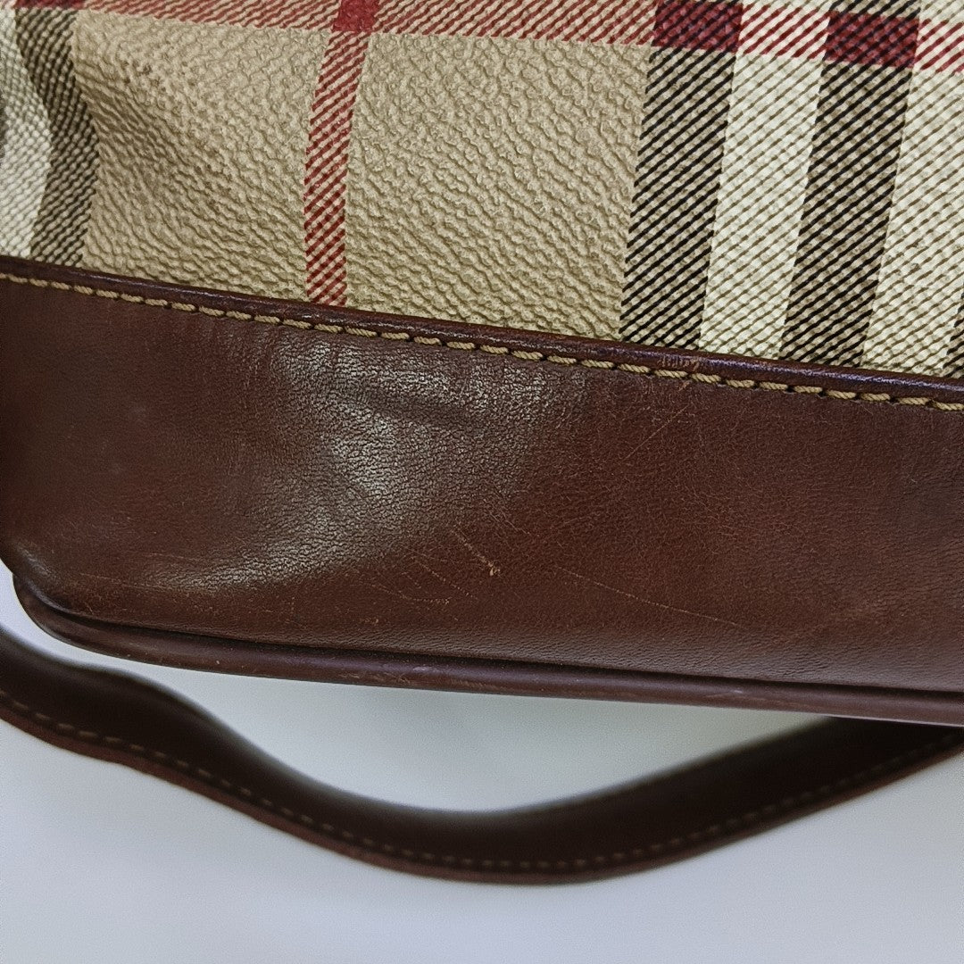 Coated Canvas Bucket Bag Beige