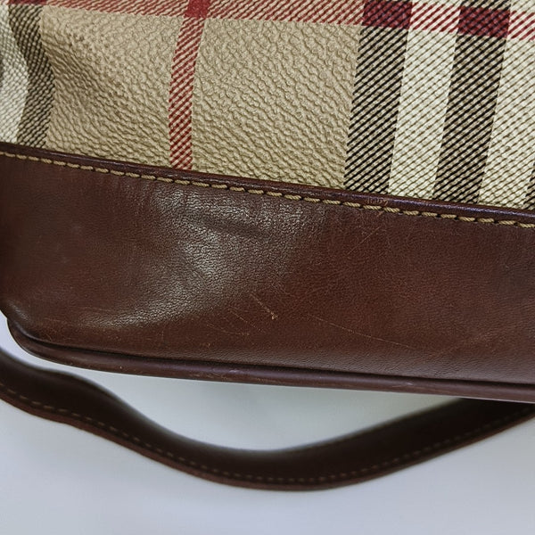 Coated Canvas Bucket Bag Beige