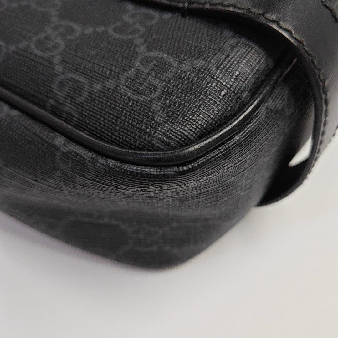 Monogram Coated Canvas Shoulder Bag Black