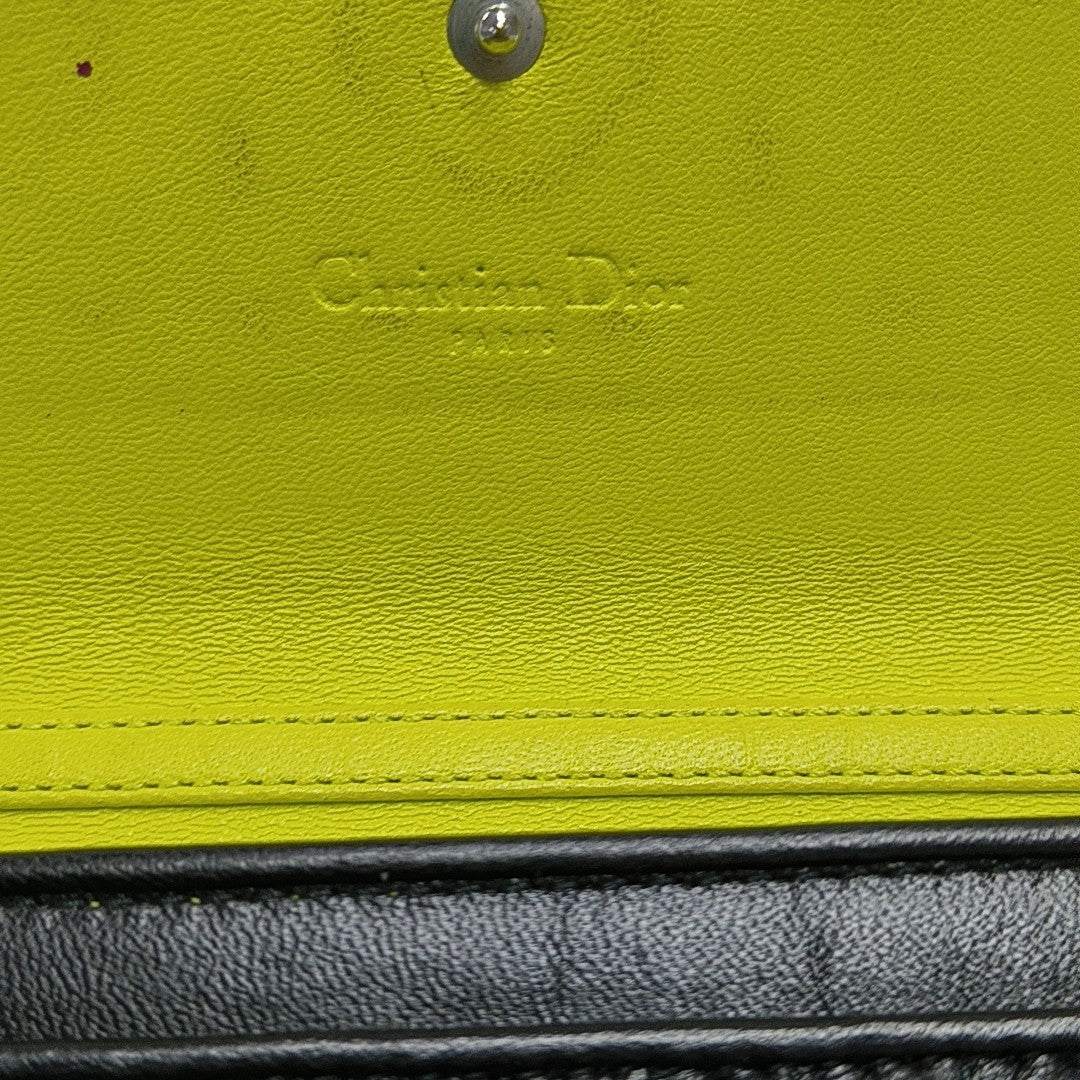 Lady Dior Small Cannage Lambskin Black Wallet