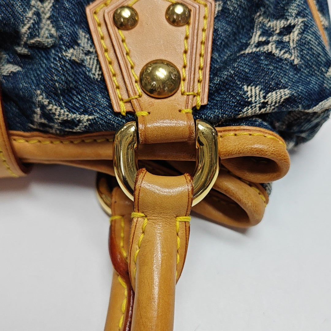 PLEATY Monogram Denim Blue