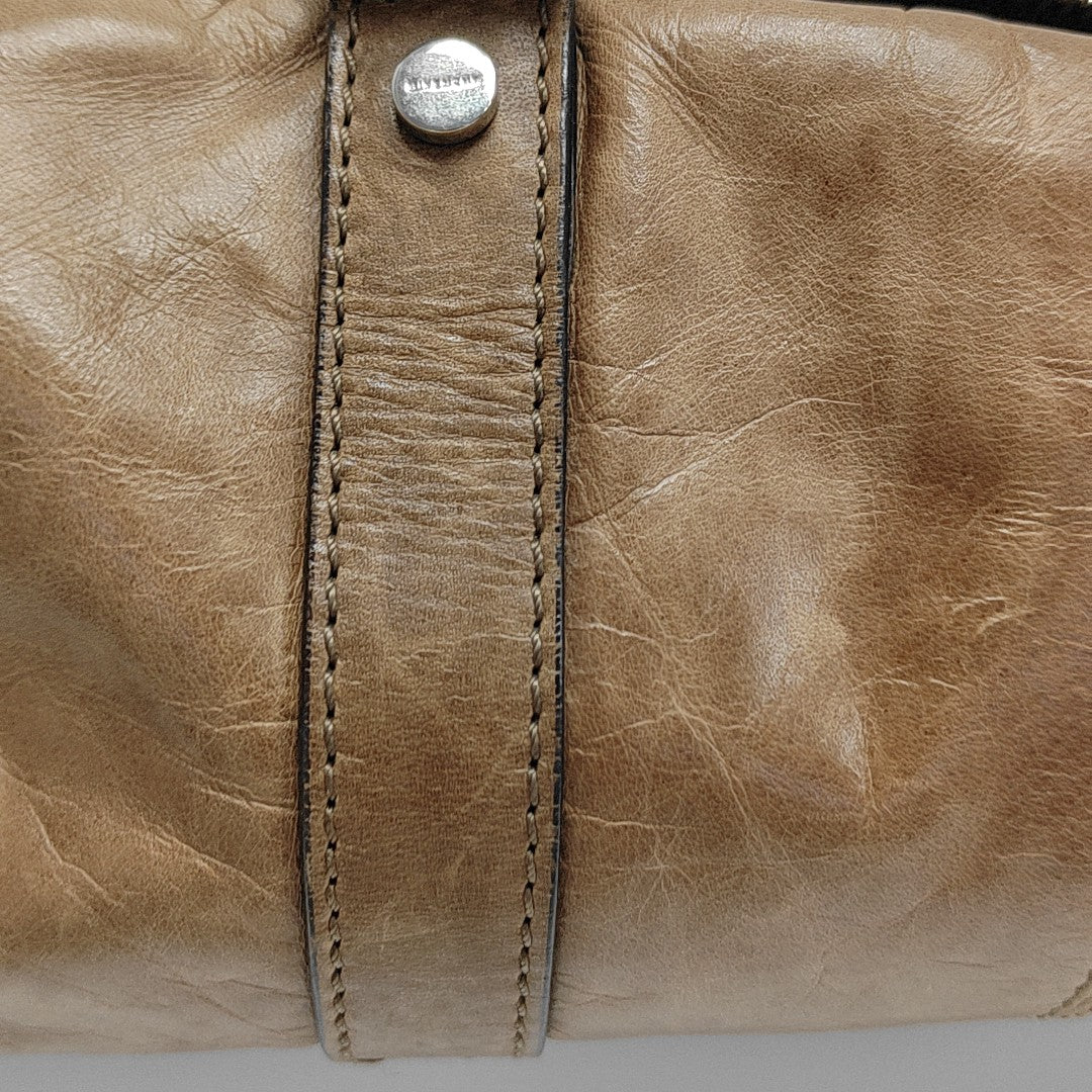Calfskin Top Handle Bag Brown