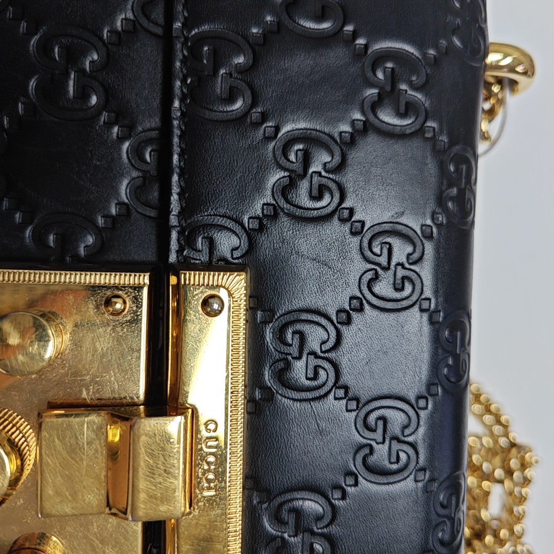 Padlock Small Monogram Calfskin Black