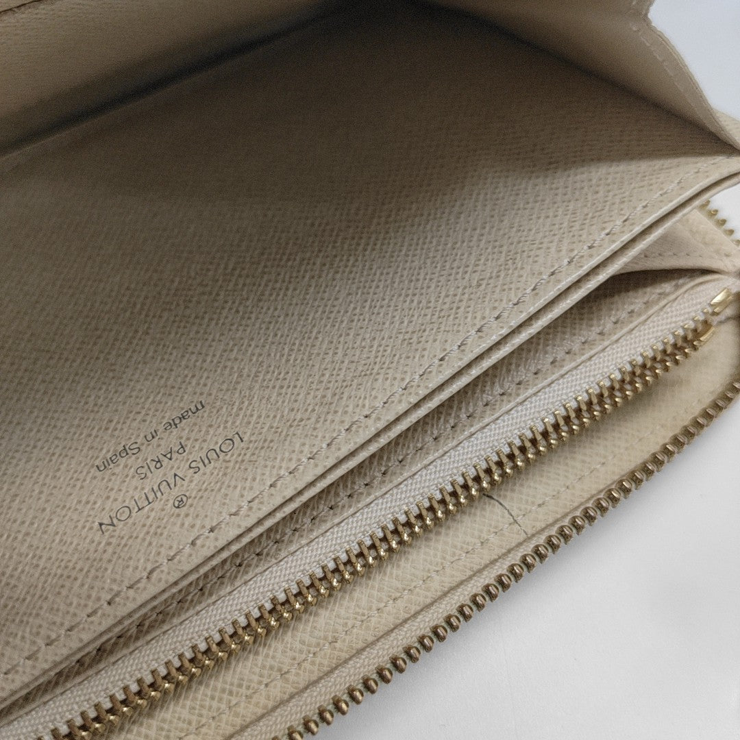 ZIPPY Damier Azur Coated Canvas White Wallet