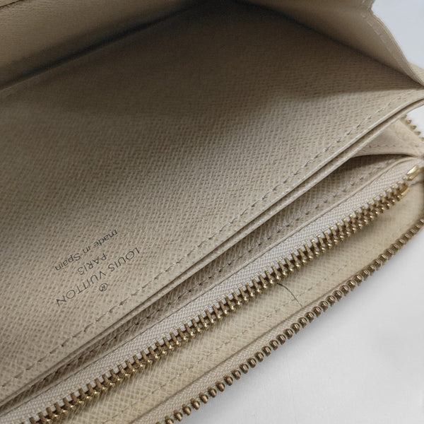 ZIPPY Damier Azur Coated Canvas White Wallet