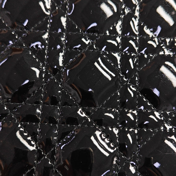 Lady Dior Medium Cannage Patent Leather Black