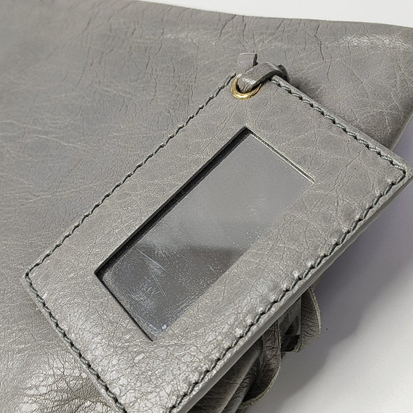 Classic Metallic Edge City Small Calfskin Gray