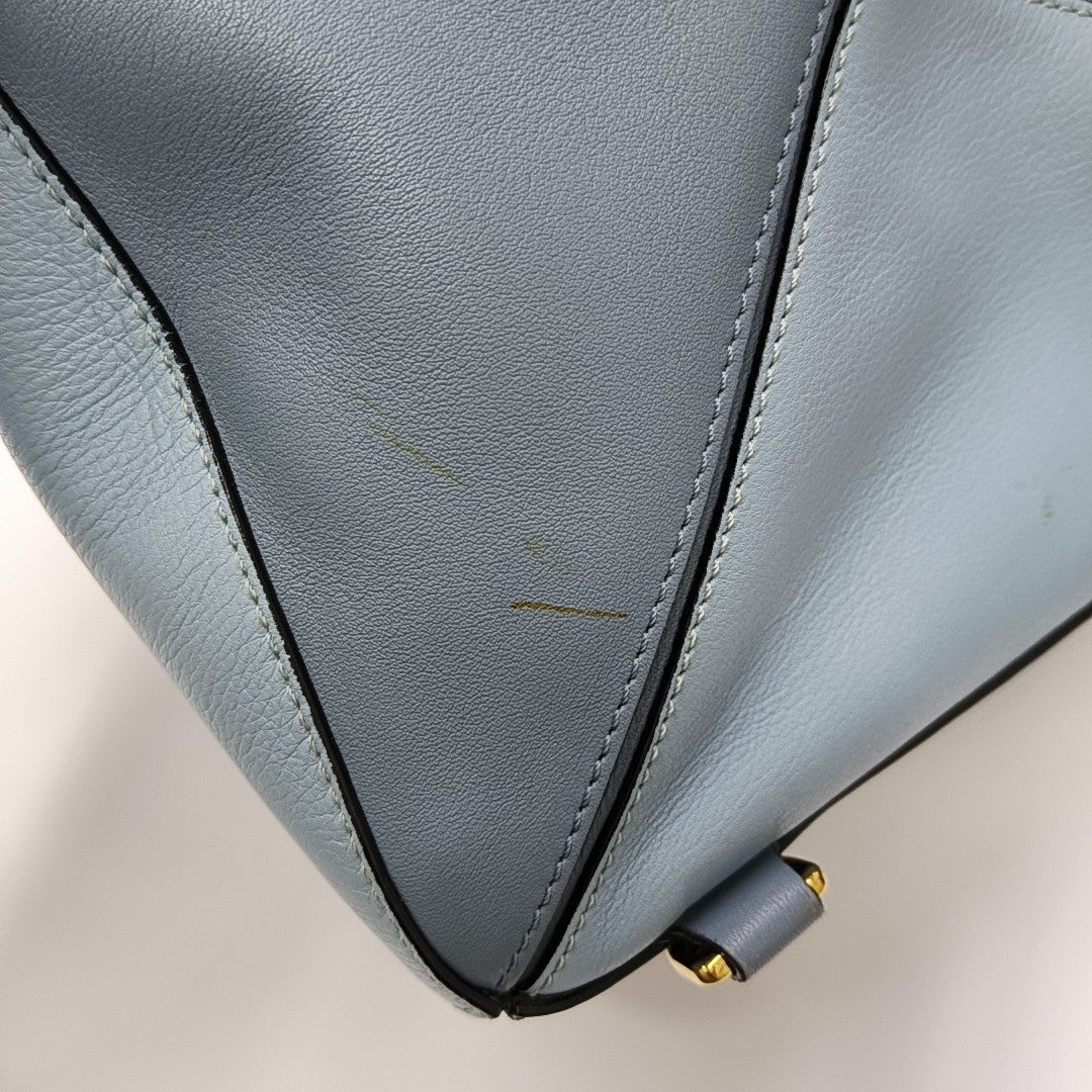 Puzzle Medium Calfskin Blue