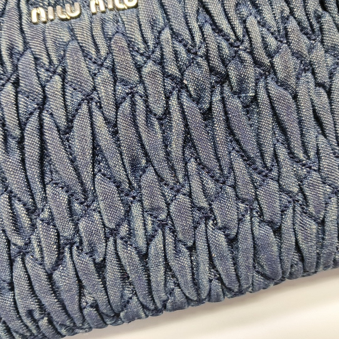 Crystal Quilted Denim Blue