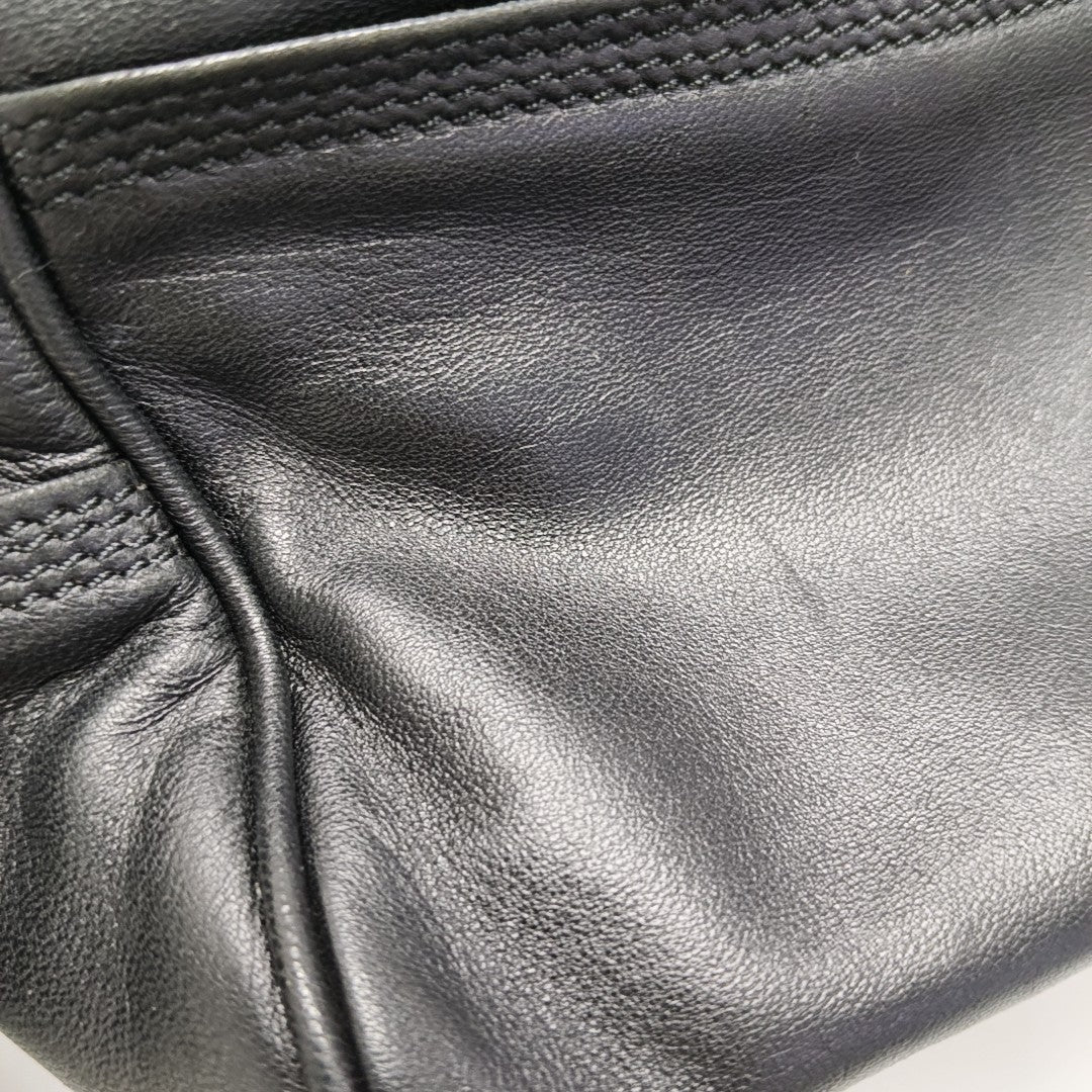 Calfskin Top Handle Bag Black