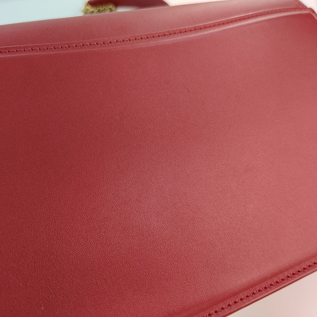 Calfskin Shoulder Bag Red