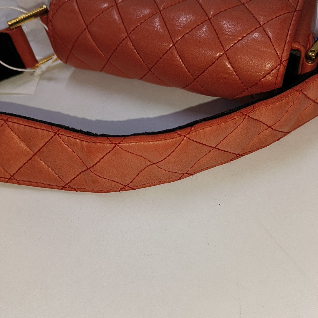 Solapa Clásica Acolchada Piel de Cordero Naranja