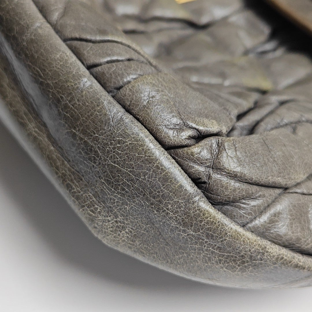 Miu Coffer Quilted Calfskin Green