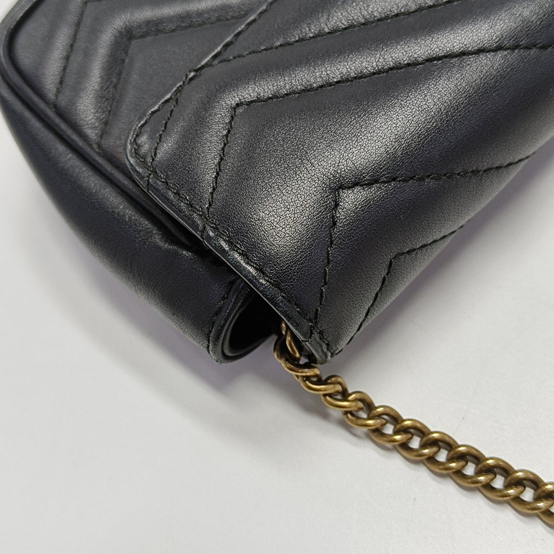 GG Marmont Mini Quilted Calfskin Black
