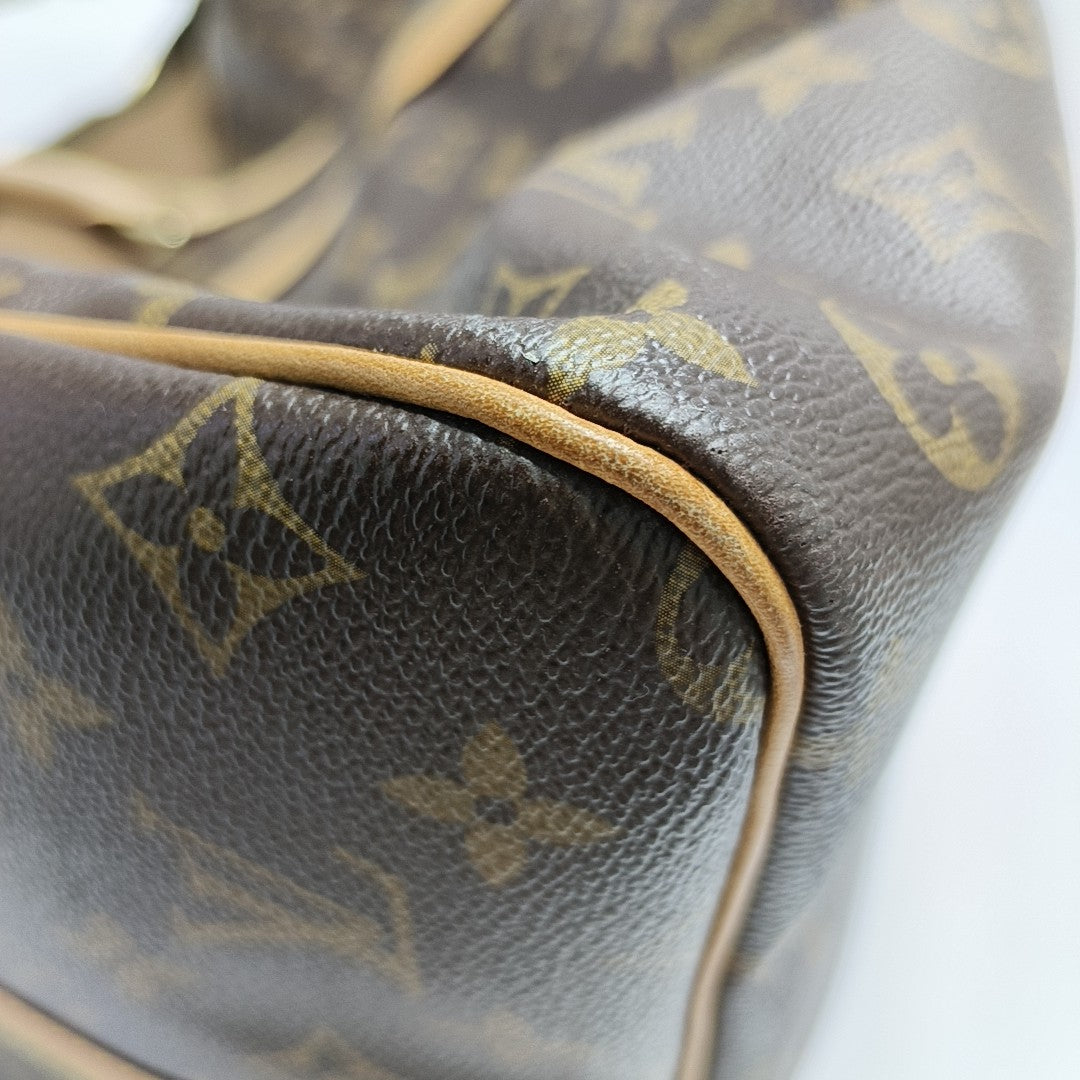 KEEPALL 60 Monogram Coated Canvas Brown
