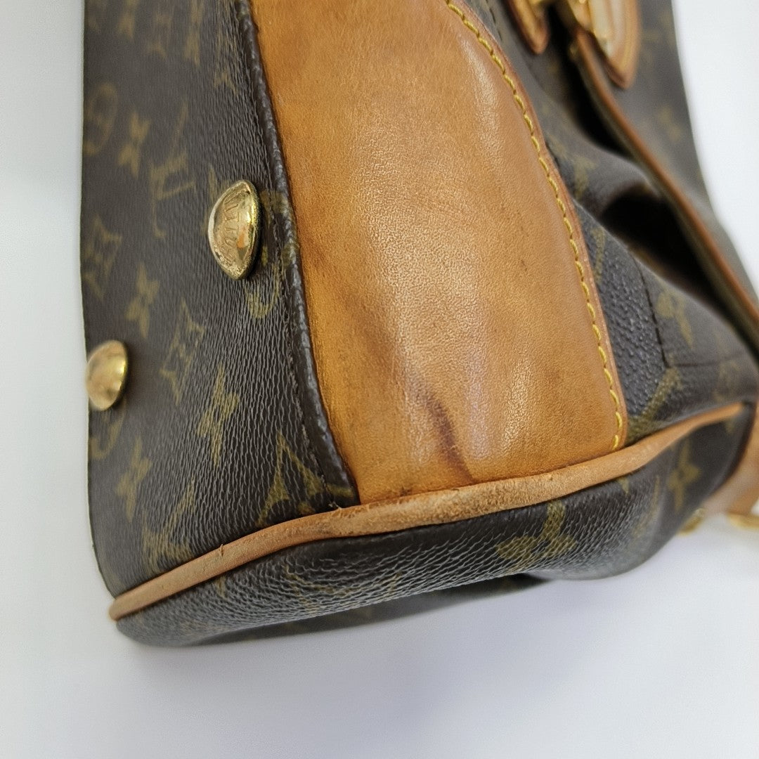 BEVERLY MM Monogram Coated Canvas Brown
