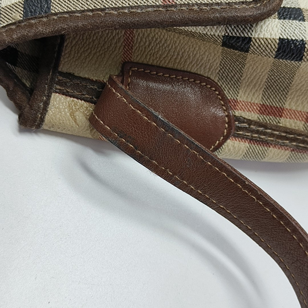 Coated Canvas Shoulder Bag Beige