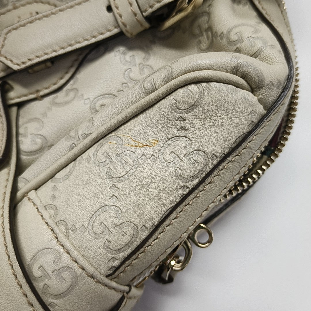 Monogram Calfskin Top Handle Bag White