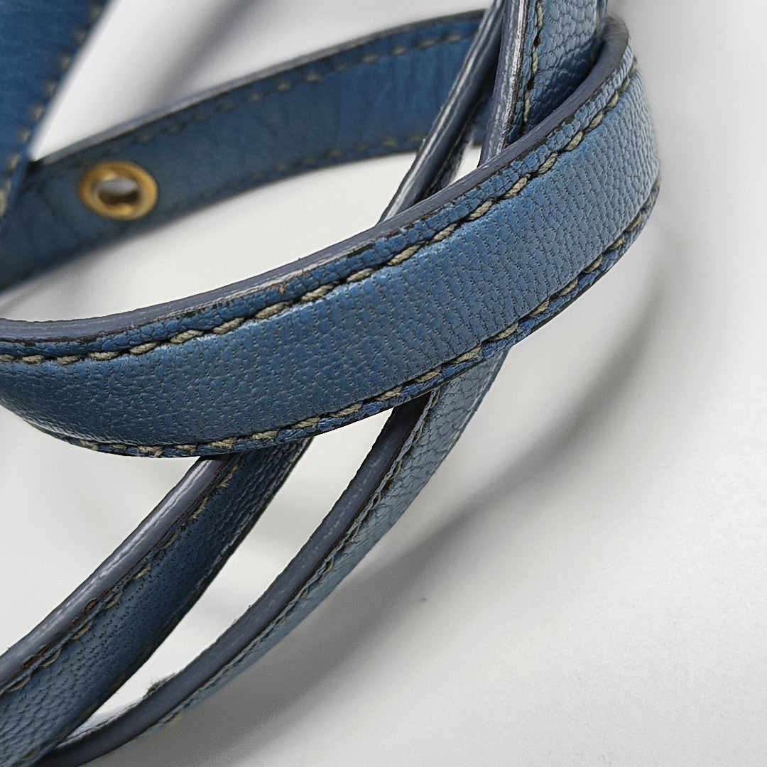Calfskin Shoulder Bag Blue