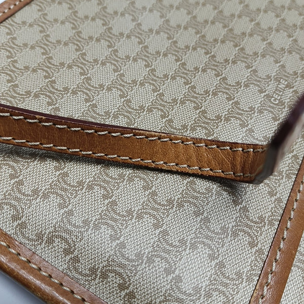 Coated Canvas Shoulder Bag Beige