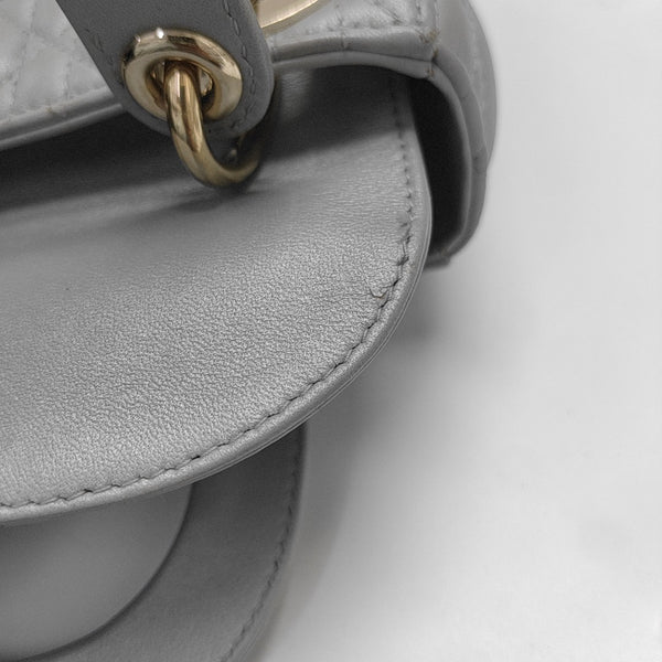 Lady Dior Mini Cannage Lambskin Gray
