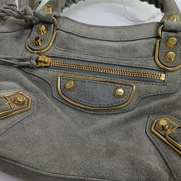 Classic Metallic Edge City Mini Suede Gray