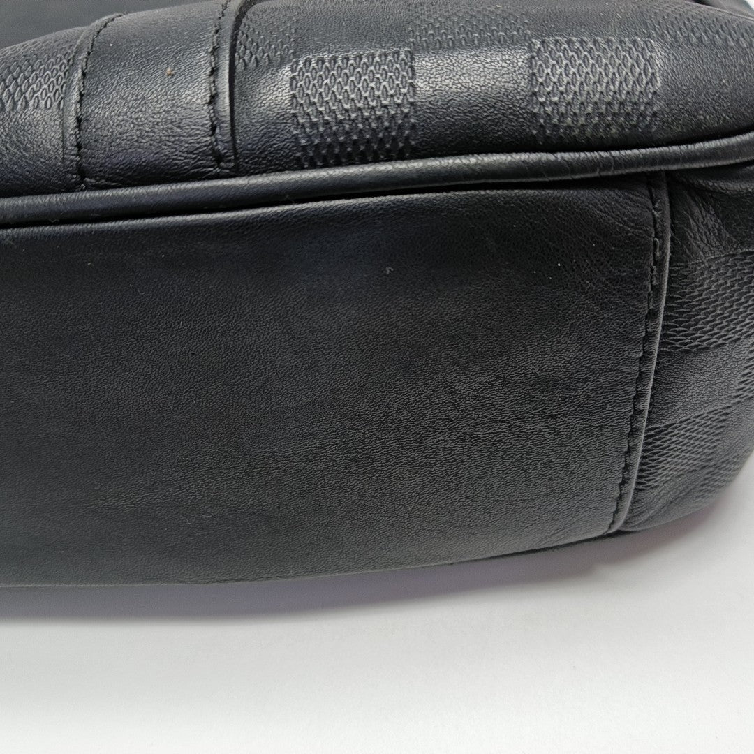 TADAO PM Damier Graphite Piel de Becerro Negra
