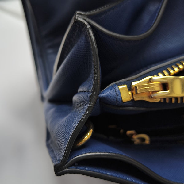 Calfskin Tote Bag Medium Blue