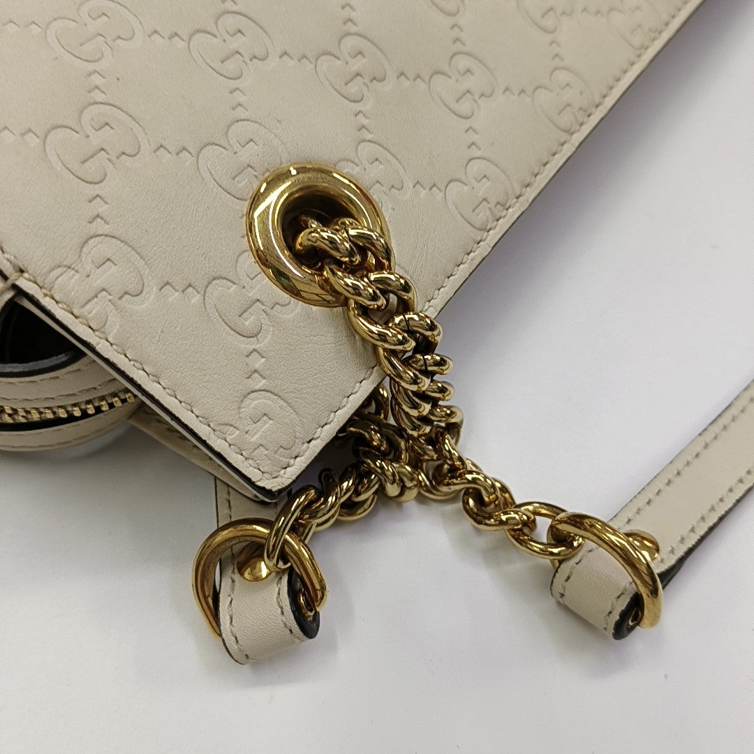 Monogram Calfskin Tote Bag White