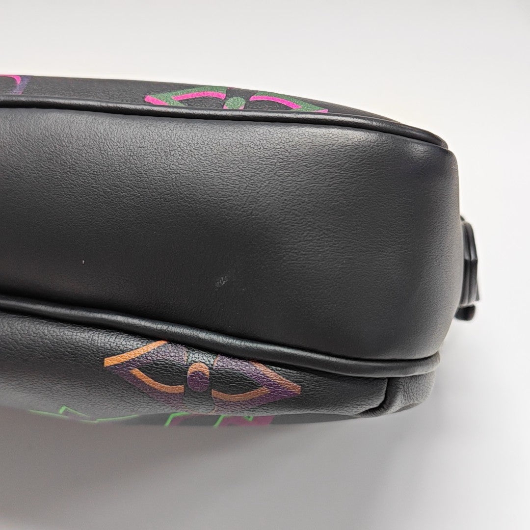 Monogram Calfskin Shoulder Bag PM Black