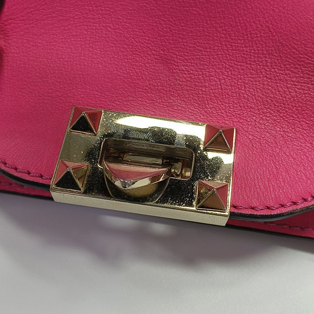 Rockstud Calfskin Red