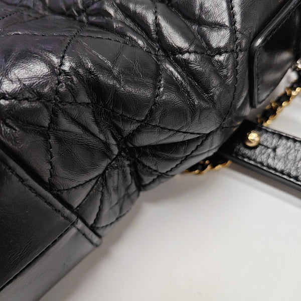 GABRIELLE Large Quilted Calfskin Black