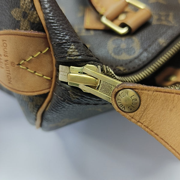 SPEEDY 30 Monogram Coated Canvas Brown
