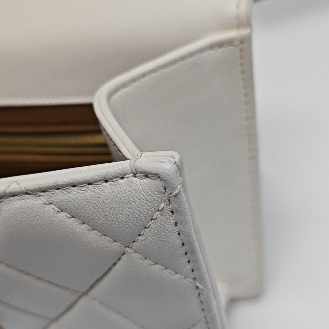 CLASSIC FLAP Mini Quilted Lambskin White
