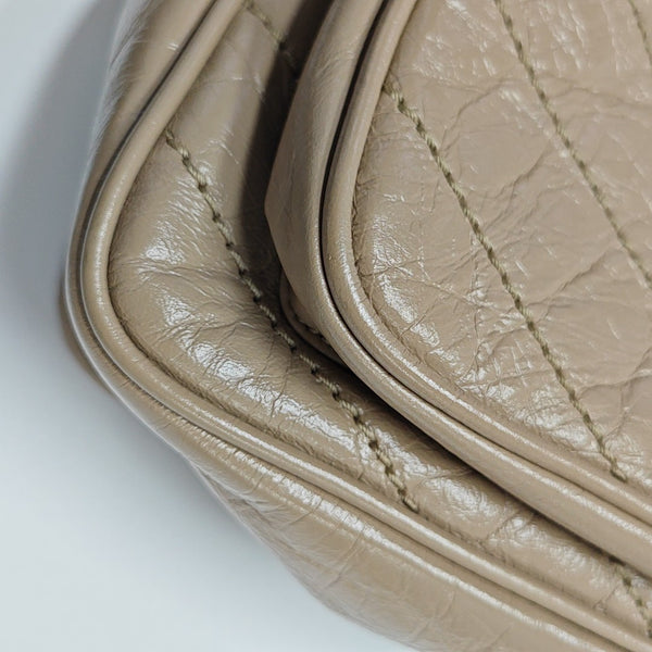 NIKI Small Chevron Calfskin Beige