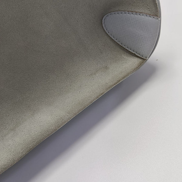 Suede Top Handle Bag Blue