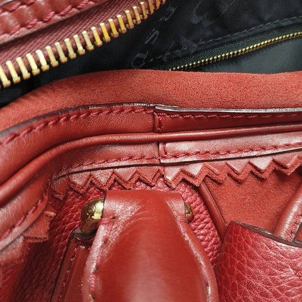 Leather Shoulder Bag Red