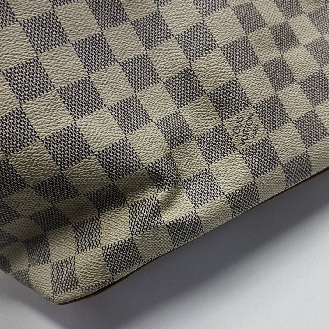 SALEYA PM Damier Azur Coated Canvas White