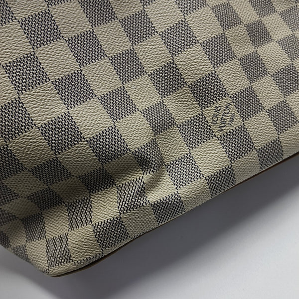 SALEYA PM Damier Azur Coated Canvas White